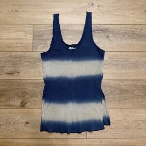 Free People We The Free Joni Maxi Tee Sleeveless Tank Blue Tie Dye Small